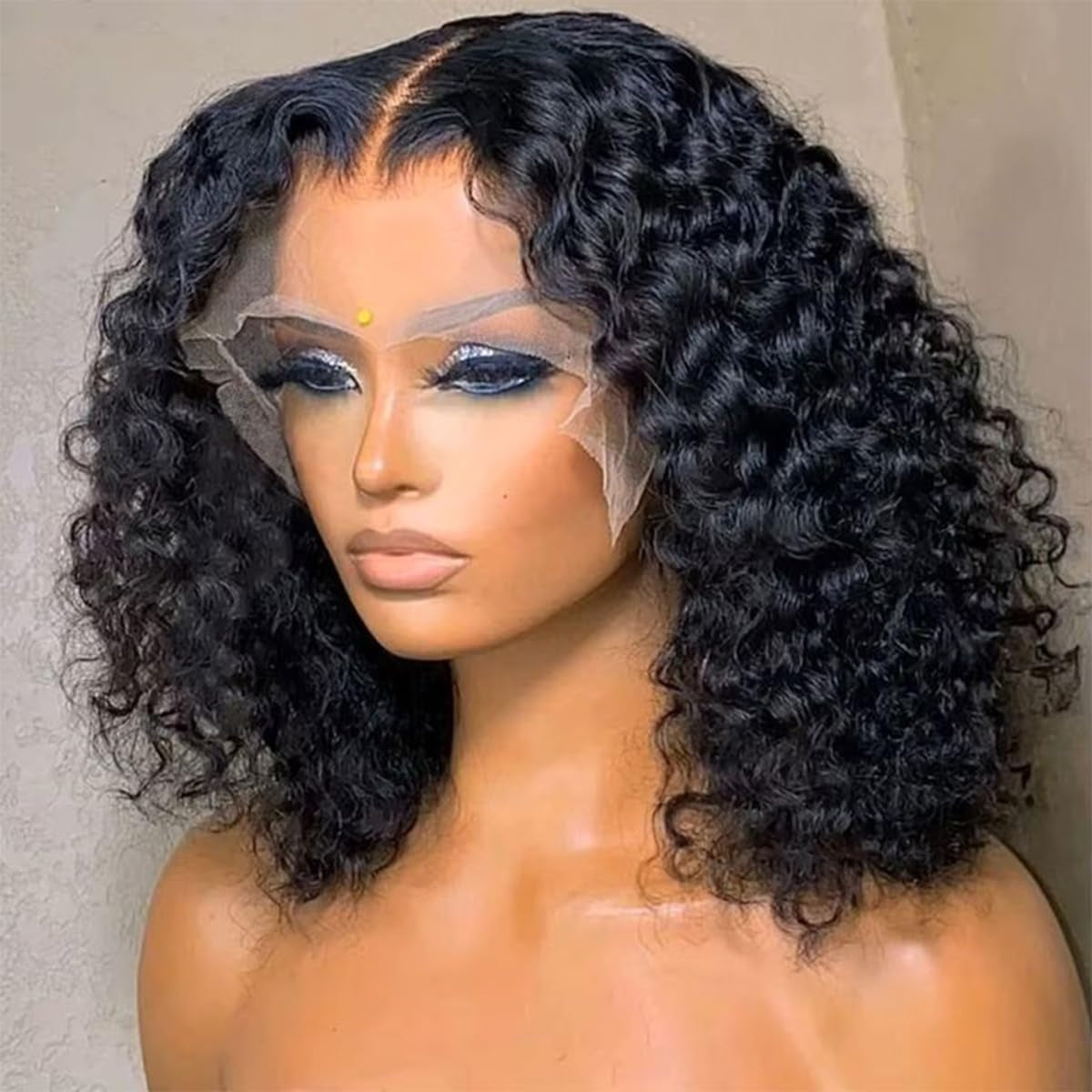 12 Inch Bob Wigs Human Hair 13X4 Deep Wave Lace Front Wigs Human Hair Short Bob Hair Wig Pre Plucked with Baby Hair Glueless Curly Wigs for Women