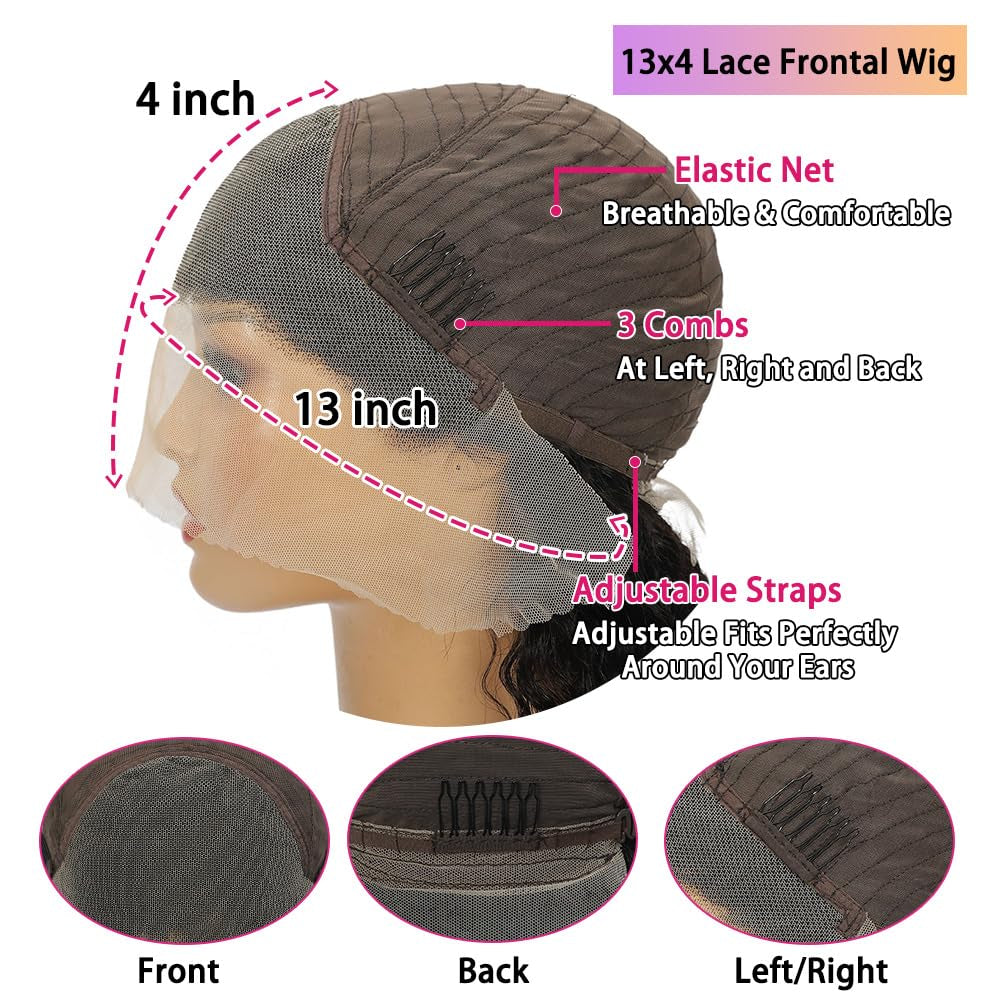 12 Inch Bob Wigs Human Hair 13X4 Deep Wave Lace Front Wigs Human Hair Short Bob Hair Wig Pre Plucked with Baby Hair Glueless Curly Wigs for Women